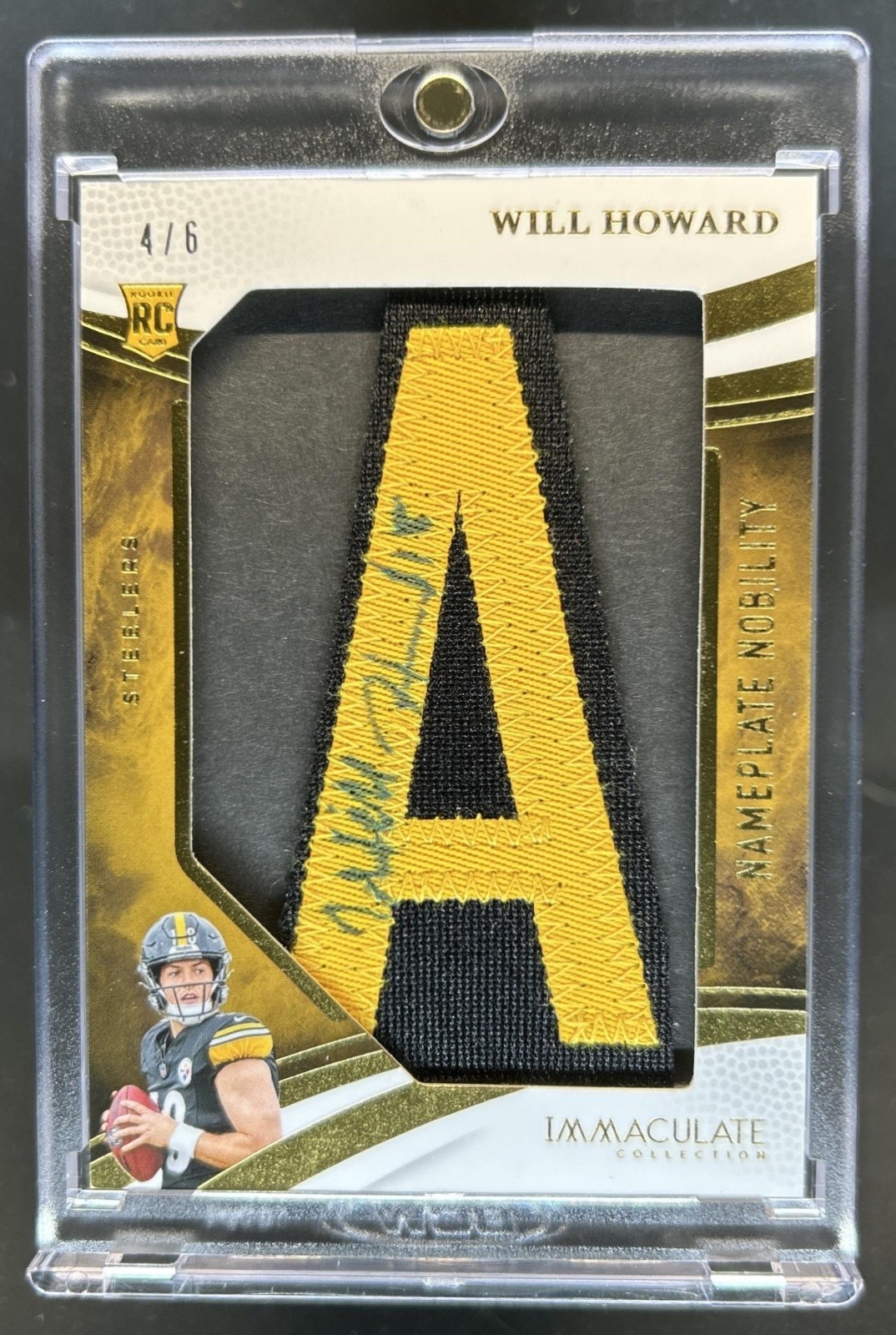 2025 Immaculate Will Howard Plate Nobility Letter Patch Auto Autograph RC #4/6 view 1