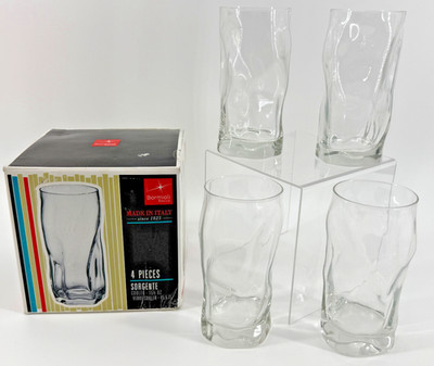 Bormioli Rocco Sorgente Cooler 15.5 oz Irregular Organic Design Italy Glasses