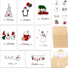 Christmas Cards with Envelopes, 24 Pack Merry 4x6 Inch, White 