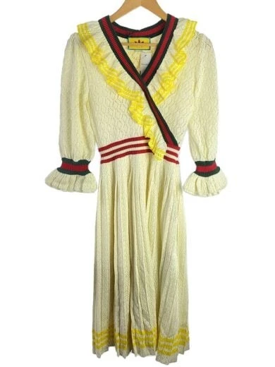 GUCCI / Robe manches longues / M / Coton / CRM / 693831