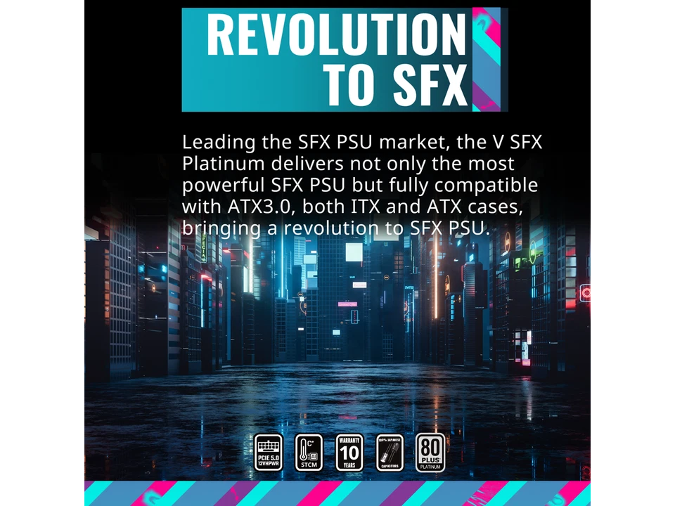 Cooler Master V750 SFX Gold White ATX 3.1 Full Modular SFF Power Supply, 750W - Image 2 of 4