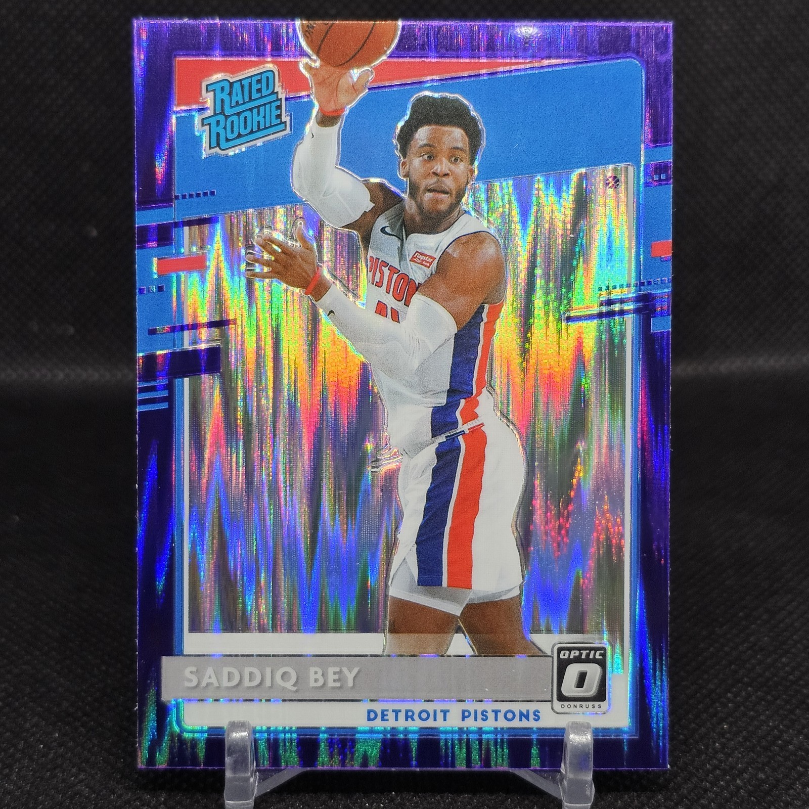 2020-21 Donruss Optic #169 Saddiq Bey Purple Shock