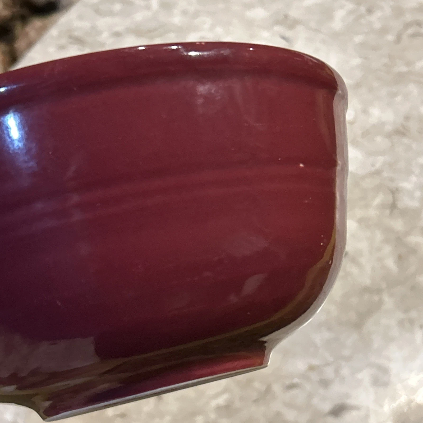 7.75” Wide Deep Mixing Bowl. Worn Spot At Bottom.