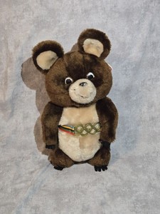 Peluche Mascotte Micha Moscou 1980 - 40 Cm, Fabrication Française