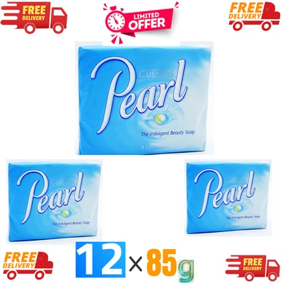 3x Cussons Pearl The Indulgent Beauty 4 Creamy White Soaps 4X85g(12 Soaps Total)