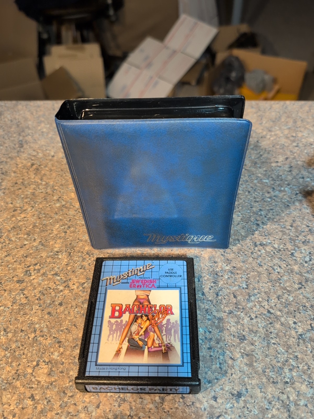 Atari 2600 Bachelor Party Adult Game In Faux Leather Case Tested Combine Ship