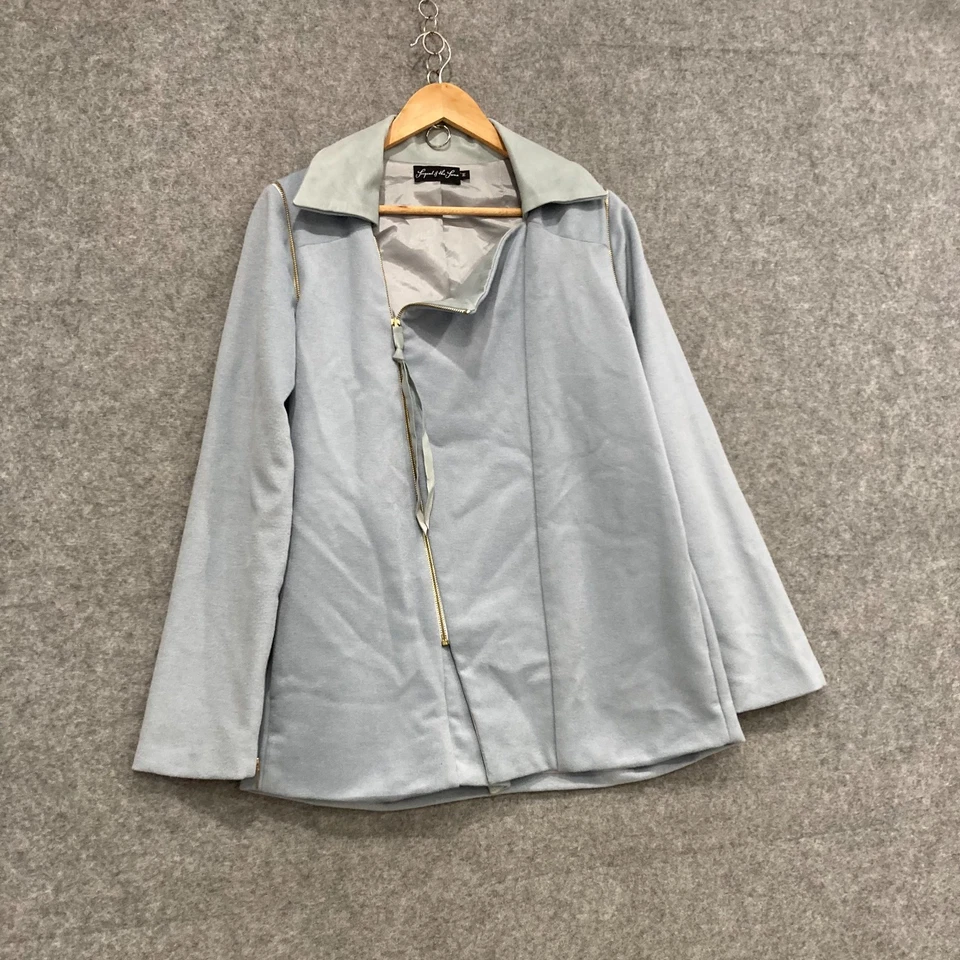 Chaqueta vintage Serpent & The Swan para mujer talla 12 lana merino ribete de cuero 48304 Foto 2 de 4