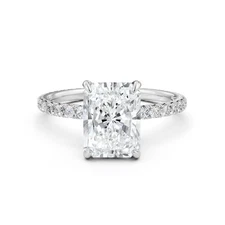 Radiant Diamond Engagement Ring CVD Lab Created IGI G-VVS2 14k White Gold2.48Ctw