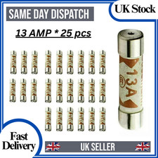 25x 13A Domestic Fuses Plug Top Household Mains 13amp Cartridge Fuse UK 25.4mm