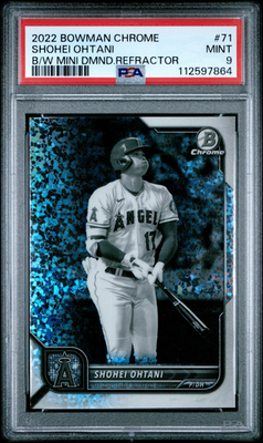 【PSA9鑑定品】大谷翔平2022 Bowman Chrome Sapphire 2022 Bowman Chrome Shohei Ohtani Black & White Mini-Diamond