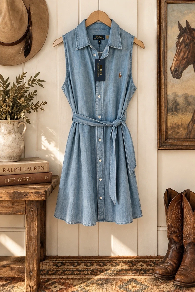 polo ralph lauren denim halter dress Dresses for Women for sale MerchCategory1:PF26 RTW