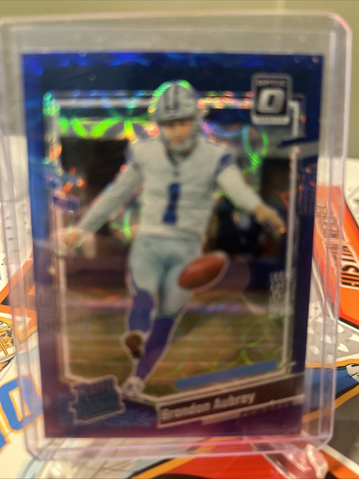 2023 Panini Donruss Optic Rated Rookie Blue Scope Prizm Brandon Aubrey #226 RC