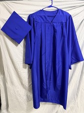 Graduation Gown Royal Blue Gown Cap for High School College Unisex