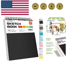 Sketch Book, Spiral Bound Acid-Free Sketchbook with 68lb/100gsm for Paper Pai...