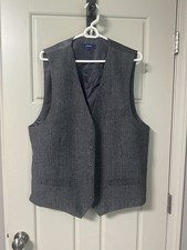 Gioberti Vest Men  s Size L V-Neck 5 Button 3 Pocket Gray NWOT