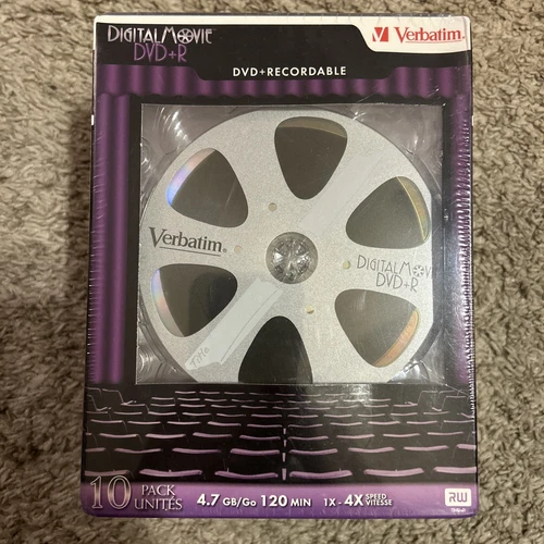10-Pack Verbatim Digital Movie DVD+R RW Recordable Blank Discs 4.7gb/Go 120min