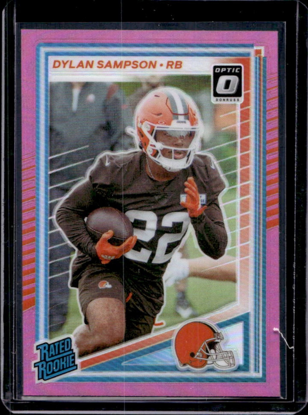 2025 Donruss Dylan Sampson Optic Rated Rookie Preview Pink RC #389 Browns