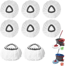 8 Pack Spin Mop Replacement Heads, 100% Microfiber Head 8Pack 