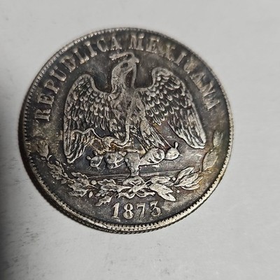 1873 Mexico 1 Peso Silver Coin GoS L.P. KM# 408 .903 Second Republic