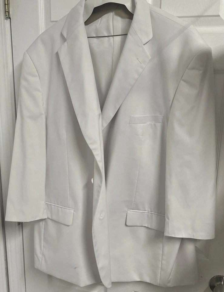 Traje de hombre Milano Moda 3 piezas blanco talla 54R/48R chaqueta chaleco y pantalones Foto 3 de 4