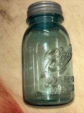 Vintage Blue Aqua Ball Perfect Mason Jar #6 Quart Zinc Lid Canning Jar 1910&ndash;1923
