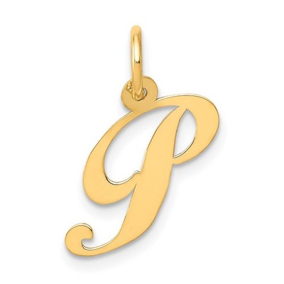 Herren Damen Buchstabe P Anhänger Charm Motiv 14k Gelbgold 1 Millimeter 1