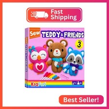 KRAFUN Teddy, Raccoon  Owl Sewing Kit for Kids Ages 7-12