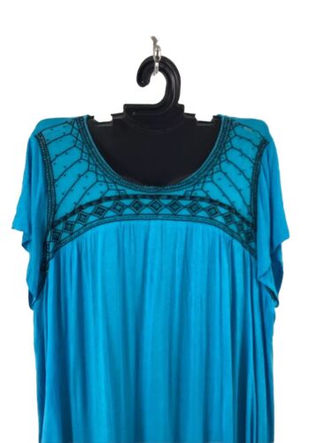 Tunica donna nuova con etichetta 22/24, 30/32 Avenue taglie forti BLU elasticizzata ricamata nuova - Foto 2 di 9