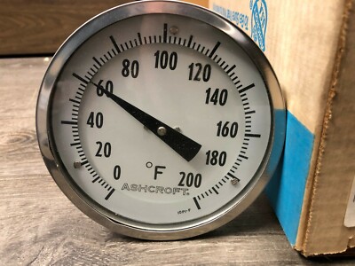 Ashcroft 5'' Bimetal Thermometer - Length 6'' - Range 0/200 F - DJ245