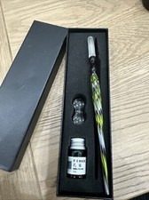 Glass Pen Green With Ink New In Box