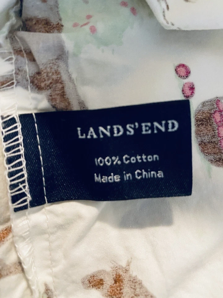 Juego de 2 fundas de almohada estándar Lands’ End con estampado de huerto de caballos 100 % algodón Foto 4 de 4