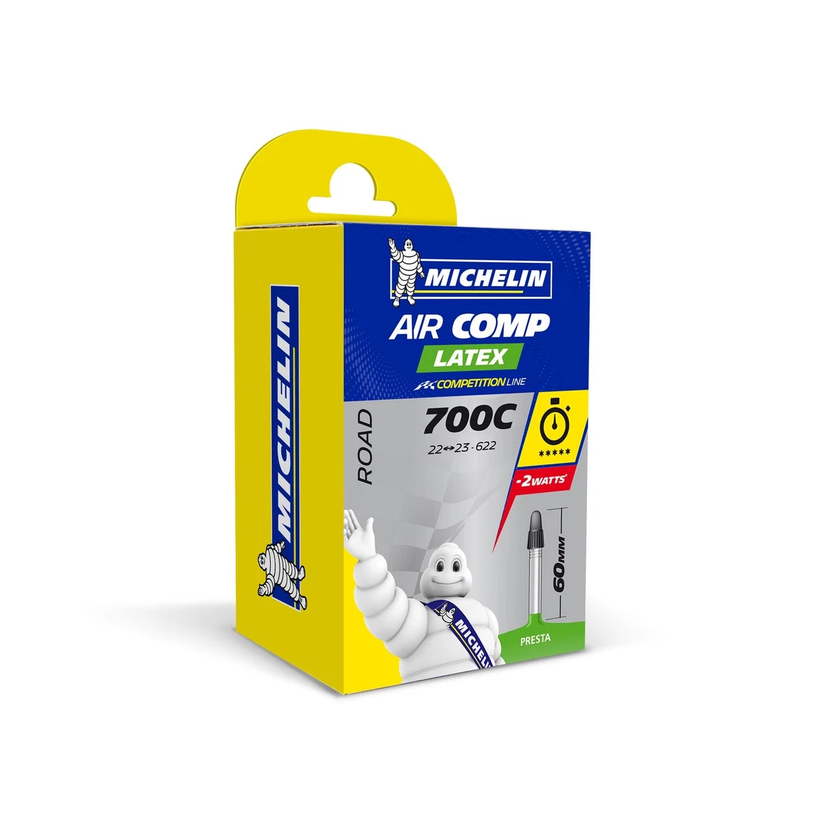 Michelin Aircomp Latex Road Inner Tube 700c x 22 23mm Presta