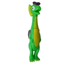 JARU Dragons & Dinos Rubber Chicken Style Green Yellow Squeeze Squeak Toy 13"