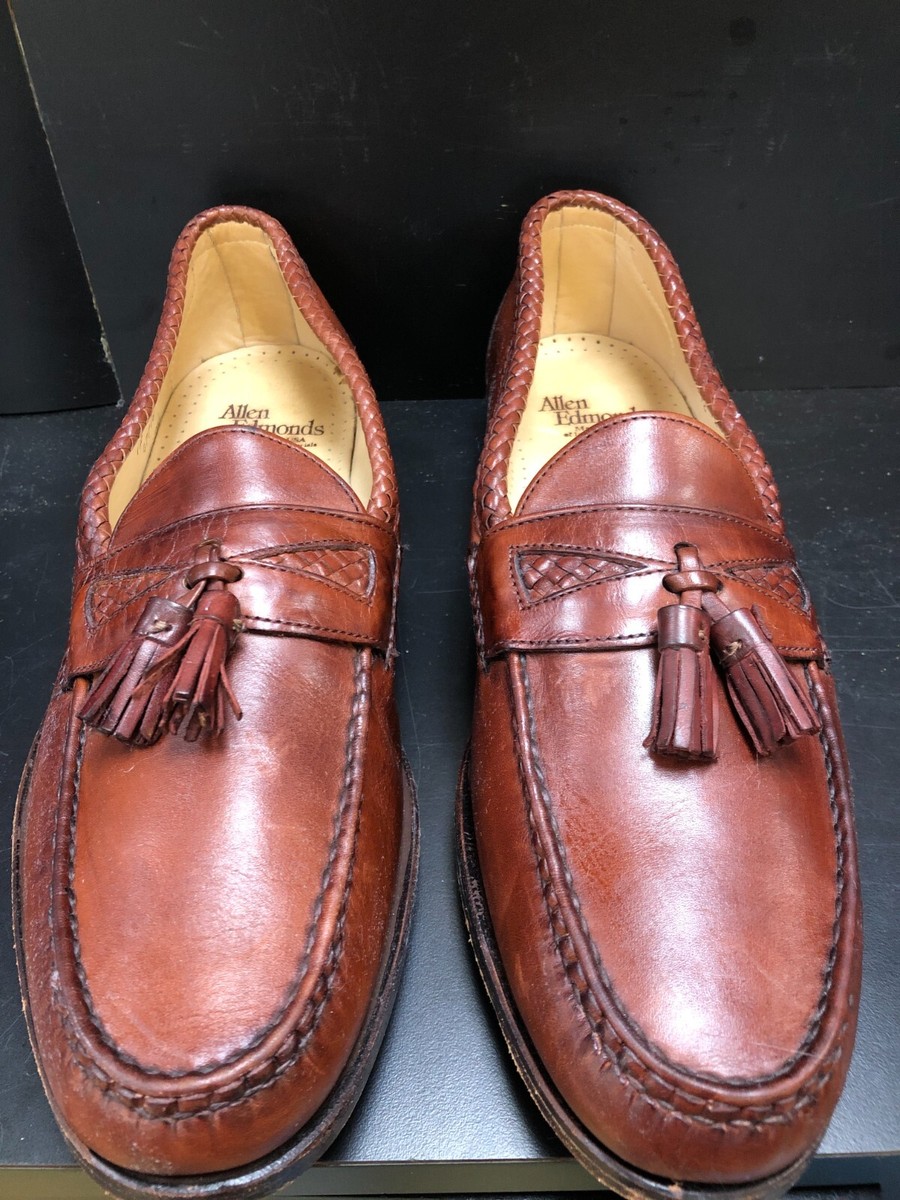 Allen Edmonds Maxfield Tassel Braided Loafers Size 13B Brown Leather 47716 Allen Edmonds Maxfield Braided Tassel Loafer Leather Brown  main image 2