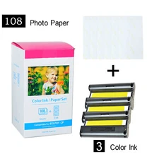 KP-108IN 3 Ink and 108 Paper Sheets for Canon Selphy CP1500 CP910 CP1300  Lot