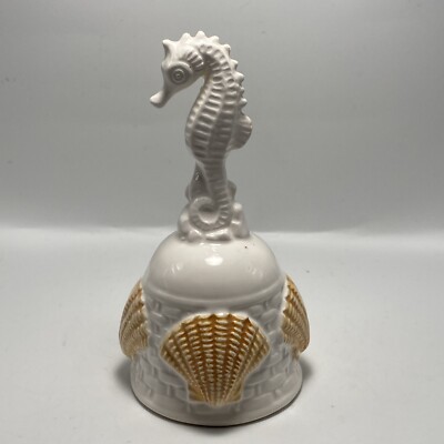 Bell Made From Shell Sea Horse Shell Bell Beachcombers Int Vintage Bell Ceramic 1983-BB14 | eBay