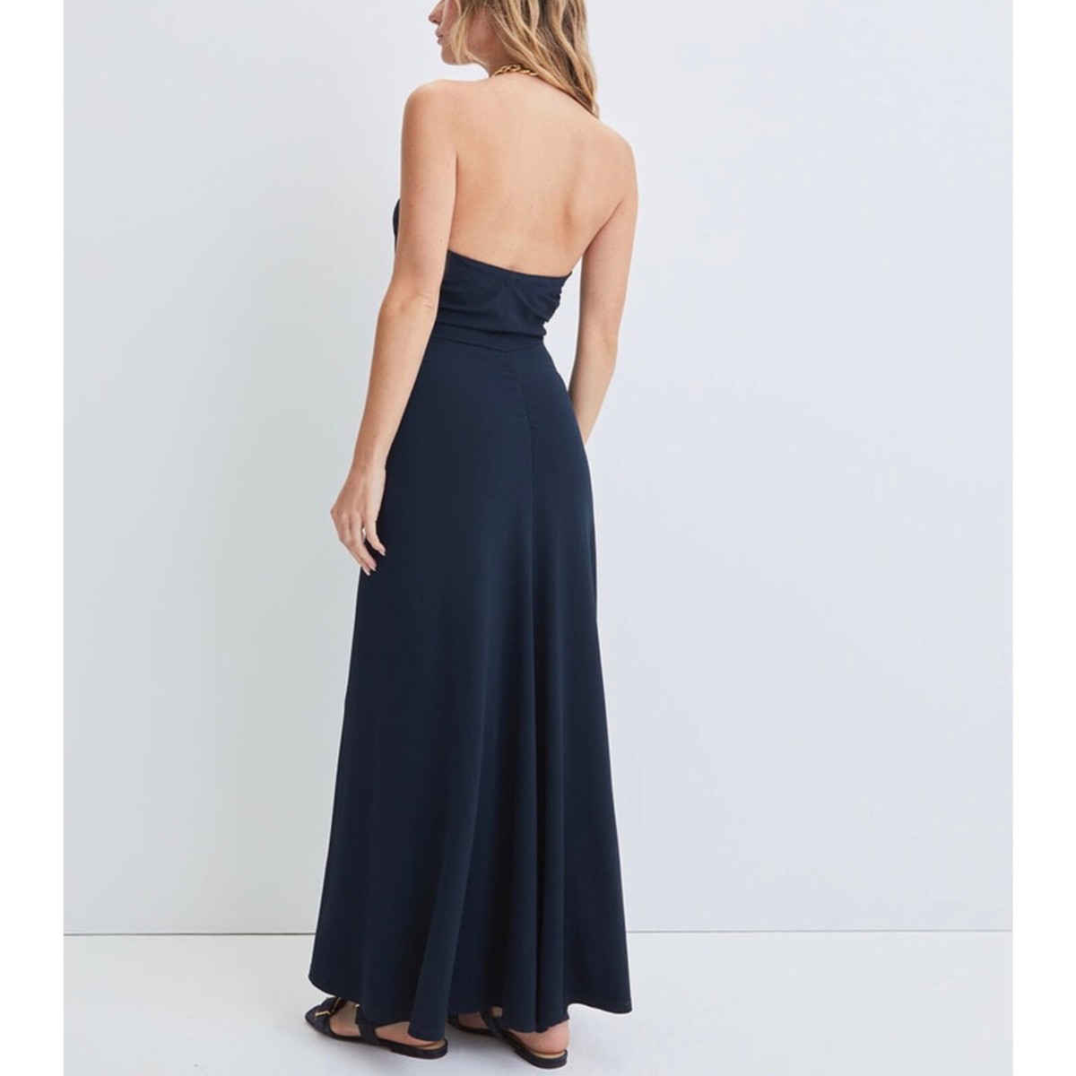 Veronica Beard Reze Chain Link Halter Dress Ink ( Navy ) Size Large | eBay