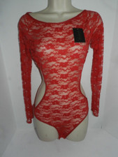 Fredericks Style FER200 Crimson RED lace NWT M TEDDY