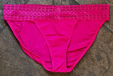 VICTORIA'S SECRET Large Pink Lace Waist String Rio Style Bikini Panties NWT