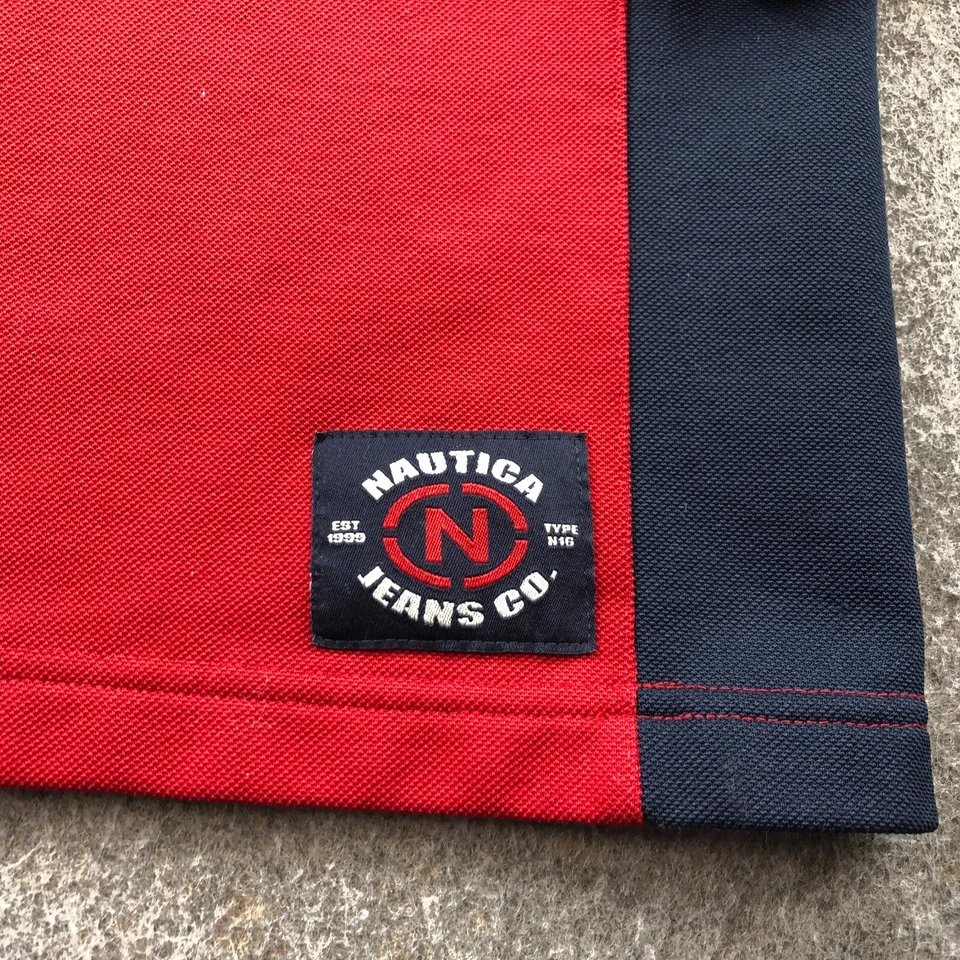 Suéter Nautica Vintage Niños Grande Rojo 1/4 Cremallera Tejido Pullover Juvenil Foto 4 de 4