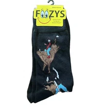 NWT Foozys Novelty Cowboy Bull Riding Crew Socks Mens One Size