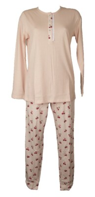 Damen Pyjama SPINNE Baumwolle Sommer Langarm Seraphinenkragen Lange Hose el