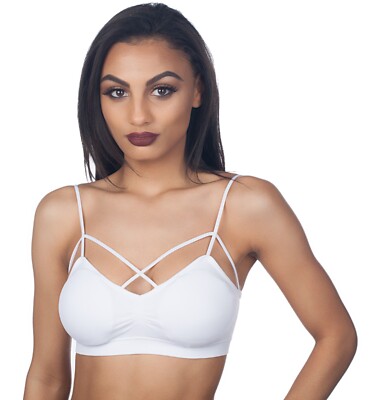 Anemone Ladies Wirless Unpadded Front Criss-Cross Bra Top 9314 | eBay