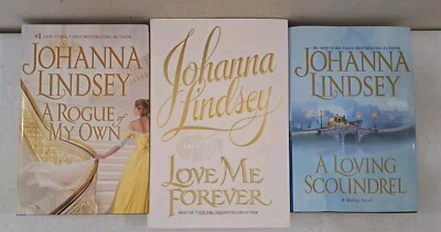 3 Johanna Lindsey Hardcover Novels-HCDJ-Love Me Forever & More