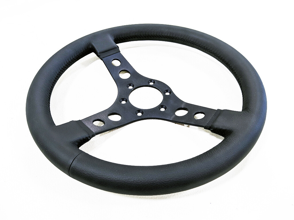 Ferrari Maserati Lamborghini Racing Steering Wheel Black Leather 350mm