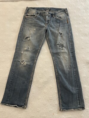 Jeans Silver Jeans Femme Taille 30 Délavé, Flared - Occasion Très Bon État
