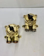 Pair of Vintage Charm Old Industrial Marine Daeyang Brass Polish Rotary Switch