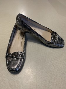 metallic loafers womens