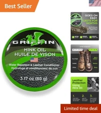 2.8 oz Mink Oil: Ultimate Leather Conditioner & Water Protector for Bags & Boots