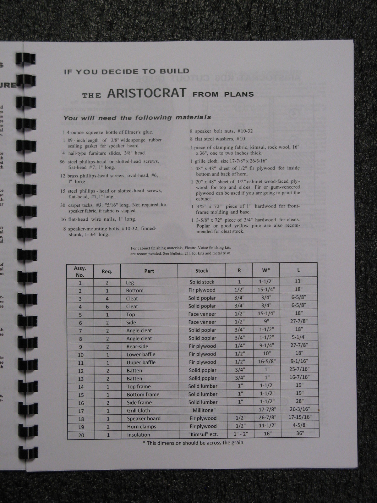 EV KD6 ARISTOCRAT EV SPEAKER PLANS eBay